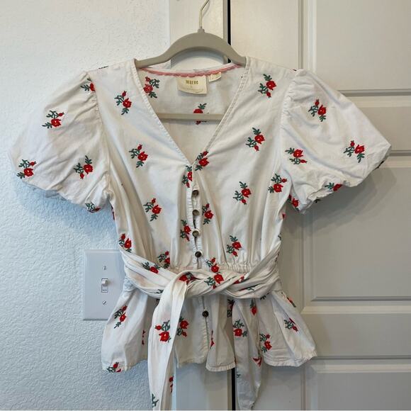 Anthro Maeve Rosalie Embroidered Top - Picture 4 of 8